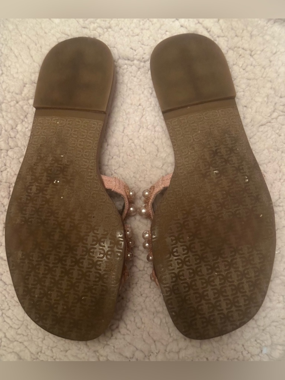 Sam Edelman Pink Pearl Embellished Slide Sandal Size 7 - Picture 7 of 7